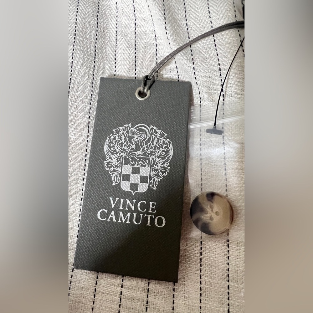 Vince Camuto Almond and black Pinstripe Vest - Picture 3 of 10